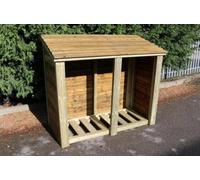 Churnet Valley Heavy Duty Timber Wood Wide Garden Log Store 4x5