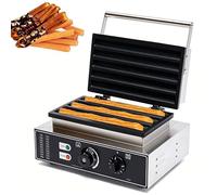 Churro Machine, Electric Churro Maker with 5 Slices, Adjustable Temperature 50-300℃ & Timer 0-5 Min, Nonstick Hotplate for Breakfast Snack Dessert