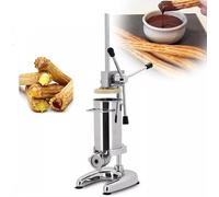 Churro Maker, 2L Manual Spanish Donut Churrera Machine with 5 Molds, Stainless Steel Vertical Churrera for Snacks, Commercial Kitchen Equipment