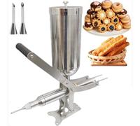 Churro Maker Machine, Manual Stainless Steel Churro Making Kit for Deep Frying, Commercial Spanish Donut Churrera for Perfect Churros, 5L Capacity