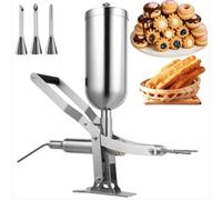 Churro Maker Machine, Manual Stainless Steel Churro Making Kit for Deep Frying, Commercial Spanish Donut Churrera for Perfect Churros, 5L Capacity