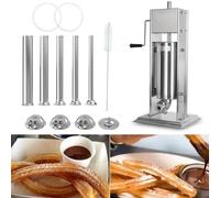 Churro Maker, Stainless Steel Manual Churro Press Machine, Vertical Design, 7L Capacity, Ideal for Making Spanish Churros and Sausages