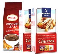 Churro Mix 2 x 500g and Valor Premium Hot Chocolate 1000g Gift Pack Spanish Dessert Kit