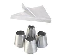 Churros Eclairs Meringue Choux Pastry Piping Bags and Nozzles,Extra Large Piping Tips with 18-Inch Pastry Bags for Frosting Cake Decorating