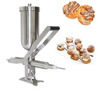 Churros Maker Machine - 5L Stainless Steel Manual Cream Filler with 3 Replaceable Nozzles for Homemade Churros and Jam Filling, Ideal for Kitchen and Restaurant Use