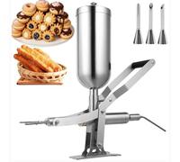 Churros Maker Machine, Manual Churro Making Kit, Commercial Spanish Donut Churrera for Deep Frying Longbeak and Shortbeak Churros