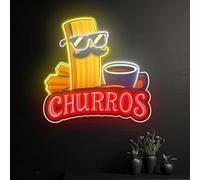 Churros Neon Sign for Bakery Decor, Churros Neon Light, Spanish Churros Restaurant Decor, Churros Lover Gift