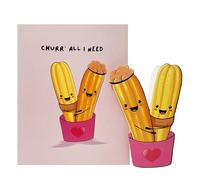 Churros shaped funny anniversary card, birthday card for him/her/husband/boyfriend/girlfriend/wife sarcastic greeting card (Churr' all I need (churros))