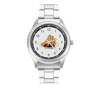 Churros with Chocolate Dipping Sauce Watch for Men Metal Band Watches Business Gift Three-Hand Wrist Watch for Boyfriend Father