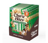 Churu Bites by INABA Dog Treat - Chicken & Salmon Flavour 8 Pack (64 x 12g total)/Crispy Pouches with Creamy Filling Dog Treat, Delicious & Healthy Snack for Dogs, Training Treat, Natural, Grain Free