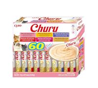 Churu by INABA Cat Treat - Tuna Variety Box - 1 Pack (60 x 14g total) / Soft & Creamy Cat Treat, Delicious & Healthy Snack, Purée Food Topper, Natural, Grain Free