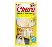 Ciao Churu Sticks by INABA Cat Treat - Chicken & Cheese Flavour (4 x 14g) / Soft & Creamy Cat Treat, Delicious & Healthy Snack, Purée Food Topper, Pill Assist, Natural, Grain Free