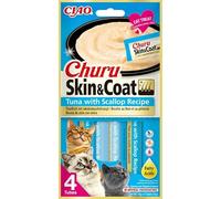 Churu Cat Skin & Coat Snack for Cats 12x4x14 Gr (Tuna and Scallop)