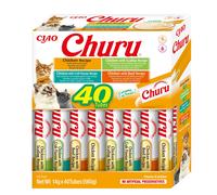 Churu by INABA Cat Treat - Chicken Variety Box - 1 Pack (40 x 14g total) / Soft & Creamy Cat Treat, Delicious & Healthy Snack, Purée Food Topper, Natural, Grain Free
