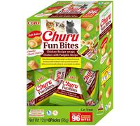 Churu Fun Bites by INABA Cat Treat - Chicken with Pumpkin - 1 Pack (8 x 12g) / Soft Baked Pouches with Creamy Filling, Delicious & Healthy S