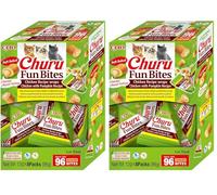 Churu Fun Bites by INABA Cat Treat - Chicken with Pumpkin - 2 Pack (8 x 12g) / Soft Baked Pouches with Creamy Filling, Delicious & Healthy Snack for Cats, Training Treat, Natural, Grain Free