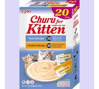 Churu Sticks for Kitten - Chicken and Tuna Variety Box - 1 Pack (20 x 14g) / Soft & Creamy INABA Cat Treat, Delicious & Healthy Snack, Purée Food Topper, Pill Assist, Natural, Grain Free