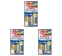 Churu Meal Toppers by INABA Cat Treat - Tuna Recipe (4 x 14g) / Soft & Creamy, Delicious & Healthy Purée Food Topper, Natural, Grain Free, Wet Cat Food (Pack of 3)