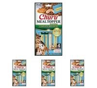 Churu Meal Toppers by INABA Dog Treat - Chicken with Cheese Recipe (4 x 14g) / Soft & Creamy, Delicious & Healthy Purée Food Topper, Natural, Grain Free (Pack of 4)