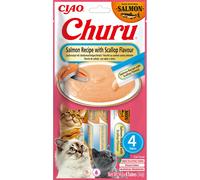 Churu Salmon with Scallop Recipe Cat Treats - 4 x 14g