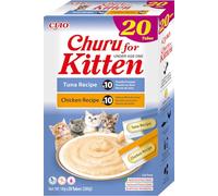 Churu Sticks for Kitten - Chicken and Tuna Variety Box - 1 Pack (20 x 14g) / Soft & Creamy INABA Cat Treat, Delicious & Healthy Snack, Purée Food Topper, Pill Assist, Natural, Grain Free