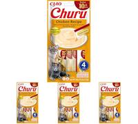 Churu Sticks for Senior Cats - Chicken - 4 Pack (4 x 14g) / Soft & Creamy INABA Cat Treat, Delicious & Healthy Snack, Purée Food Topper, Pill Assist, Natural, Grain Free