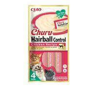 Churu Sticks Hairball Chicken Recipe (4 x 14g) / Soft & Creamy INABA Cat Treat, Delicious & Healthy Snack, Purée Food Topper, Pill Assist, Natural, Grain Free, Wet Cat Food