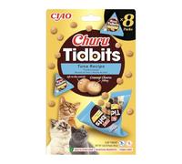 Churu Tidbits by INABA: Tuna Recipe (8 x 12g) / Soft & Chewy Churu Filled, Baked Cat Treats with Taurine & Green Tea Extract, Delicious & Healthy Snack, Training Treat, Natural, Grain Free