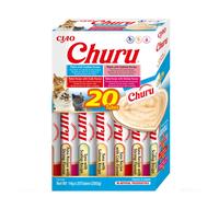 Churu by INABA Cat Treat - Tuna Seafood Variety Box - 1 Pack (20 x 14g total) / Soft & Creamy Cat Treat, Delicious & Healthy Snack, Purée Food Topper, Natural, Grain Free