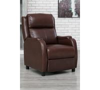 Churwell Bonded Leather Pushback Recliner Armchair Sofa Cinema Chair More4Homes Brown One Size