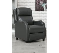 Churwell Bonded Leather Pushback Recliner Armchair Sofa Cinema Chair More4Homes Grey One Size