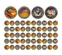 CHURYUML 50Pcs Military Veterans Challenge Coins Set - Thank You for Your Service Proud of You Medallions Military Appreciation Gifts for Men Women Army Soliders Honor Chip Veterans Day Gifts Bulk