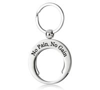 CHURYUML AA Coin Holder Keychain - Stainless Steel Double-Sided Keychain for Sobriety Chip AA Medallions - 8 Unique Styles, Silver