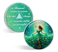 CHURYUML Awakening Spring Sobriety Coin - Empowering Sobriety Gifts for Women, Non-Religious AA Coins Sober Chip Recovery Medallions Affirmation Token for Support & Inspirational