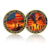 CHURYUML Military Veterans Challenge Coins - Thank You for Your Service Medallions, Veterans Day Gifts Military Appreciation Commemorative Gifts for Men Women Army Soldiers in Honor of All Who Served