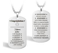 CHURYUML Sobriety Gifts AA Sobriety Necklace Inspirational Sober Recovery Pendant Sober Anniversary Jewelry Gift Alcoholics Anonymous Gifts for Women Men | 1-3 Year Sobriety Options Available