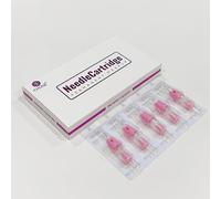 CHUSE V6 Professional Permanent Makeup PMU Cartridges Needles for Linework, Hairstrokes, Eyebrows, Lips, and Eyeliners - 7 Curved Magnum, 0.25mm Short Taper - Box of 10