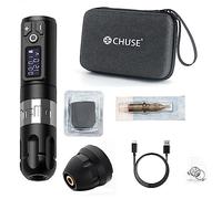 CHUSE Wireless Tattoo Pen Machine, Rotary Tattoo Gun Microblading Pen Permanent Makeup PMU Kit Supplies for Eyebrow Eyeliner Lip with 2,400mAh Battery Wireless Power 4.0mm Stroke (Silver)