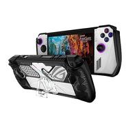 Chushane Protective Case with Foldable Kickstand for ASUS Rog Ally 2023 Release Full Body Drop-Proof Handheld Game Console Protector Stand Case with Shockproof,Non-Slip,Anti-Collision (Black+Clear)
