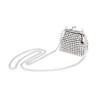 chushui Mini Purse,Chain Gothic Tiny Bag, Micro Coin Wallet for Women,Kiss Lock Leather Crossbody Bag, Rhinestone Studded, Casual/Everyday