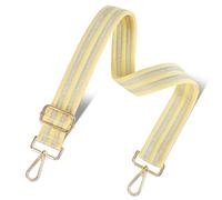chushui Woven Stripe Purse Straps,Replacement Crossbody Wide Shoulder Adjustable Strap for Bag Handbags, Pastel Metallic Stripe - Cream Beige, 76.5 cubic inches, Pastel Stripe