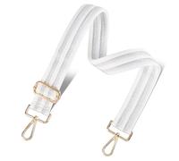 chushui Woven Stripe Purse Straps,Replacement Crossbody Wide Shoulder Adjustable Strap for Bag Handbags, Pastel Metallic Stripe - Grey White, 51 inches (L) x 1.5 inches (W) x 1.5 inches (H)