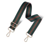 chushui Woven Stripe Purse Straps,Replacement Crossbody Wide Shoulder Adjustable Strap for Bag Handbags, Classic Stripe - Brown Green Bold, 51 inches (L) x 1.5 inches (W) x 1.5 inches (H)