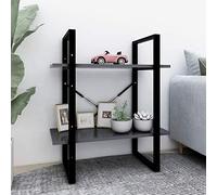 Chusui Bookcase Shelf,Storage Unit,Cube Storage Unit,2-Tier Book Cabinet Grey 60x30x70 cm Engineered Wood