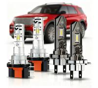 CHUSYYRAY H15 High Beam,H7 Low Beam LED Headlight Bulbs,50W 6000K Halogen Headlamp Conversion Kit,Pack of 4, 2026 Upgraded