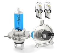 CHUSYYRAY H4 Halogen Headlight Bulb Compatible with Land Rover Defender (1990-2016) High Low Beam Headlight Halogen Replacement Bulb, 6000K White Light, Plug and Play, 2 Bulbs