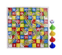 Chutes and Ladders,Snakes and Ladders Board Game Set | Portable Folding Chess Toy Compact for Travel Family Parties Adults