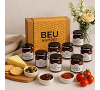 Chutney Hamper - 8 Premium Selection of Small Pots of Chutney for Cheese - Food Gift Set, Ideal for Cheeseboard, Savoury Pairing for Cheese, Chutney Gift Set