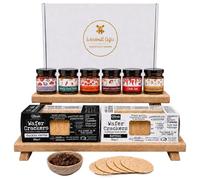 Chutneys Gift Set Bundle With x6 Mini Chutney Selection and Crackers Gift - Including Chili Jam, Caramelised Onion, Potting Shed Pickle and More - Chutney and Crackers Gift Set Savoury Hampers