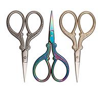 Chutoral 3 Pcs Small Fabric Scissors, Multi-Colour Rainbow Embroidery Scissors Stainless Steel Cross Stitch Sewing Scissors for Embroidery, Craft, Needle Work, Art Work & Everyday Use